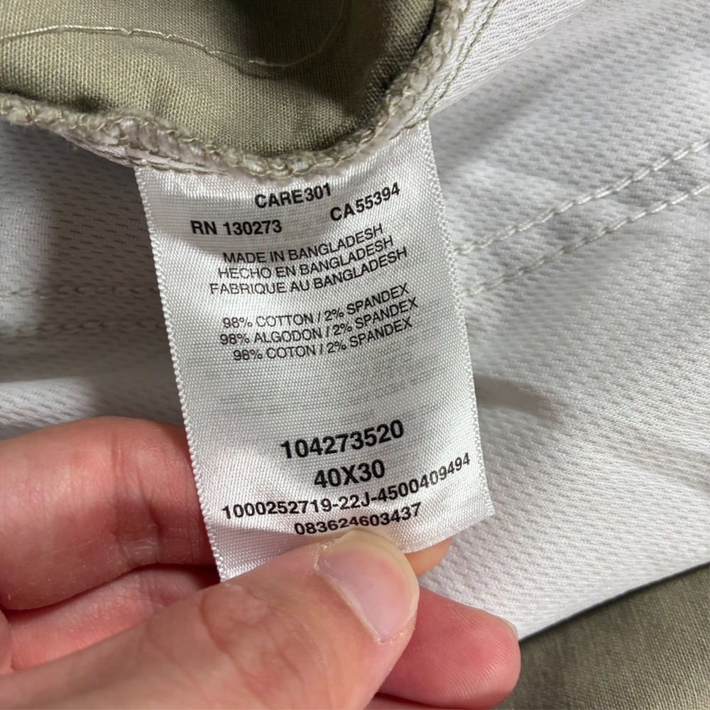 Lee Extreme Comfort Mens Straight Fit Pants Size 40x30 Beige Flat Front Mid Rise - Picture 4 of 9